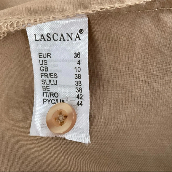 Lascana Shirt Sz 4 Mocha Brown Cotton Office Siren Corpcore Quiet Luxury Classic - Picture 10 of 12